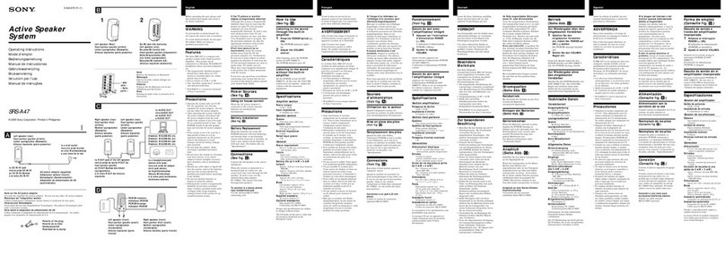 Sony SRS-A47 operating instructions