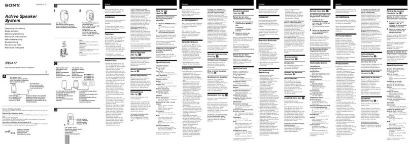 Sony SRS-A17 User manual Sony SRS-A17 User manual