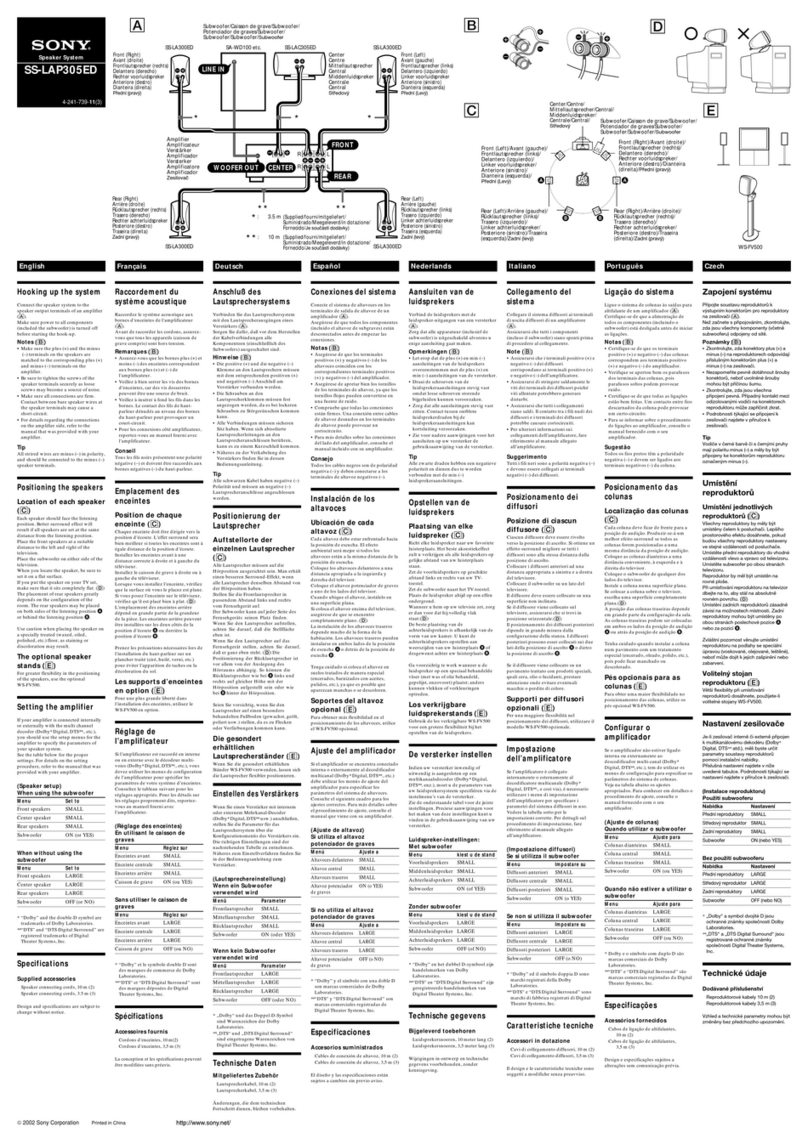Sony SS-LAP305ED User manual