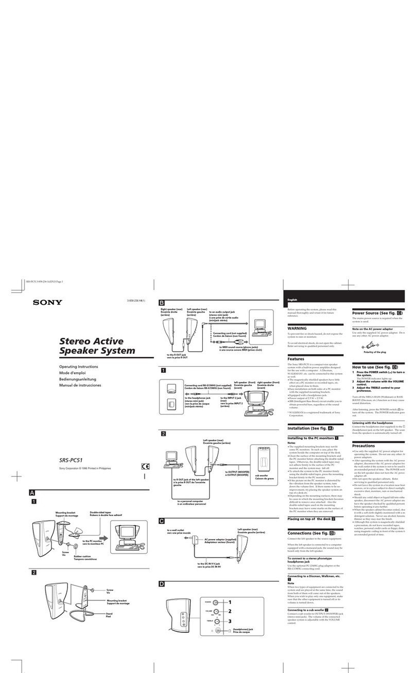 Sony SRS-PC51 operating instructions