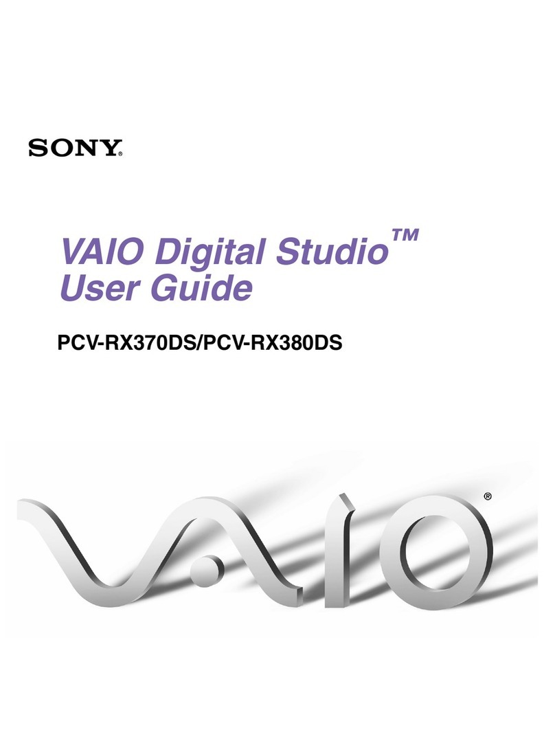 Sony PCV-RX370DS - Vaio Digital Studio Desktop... User manual