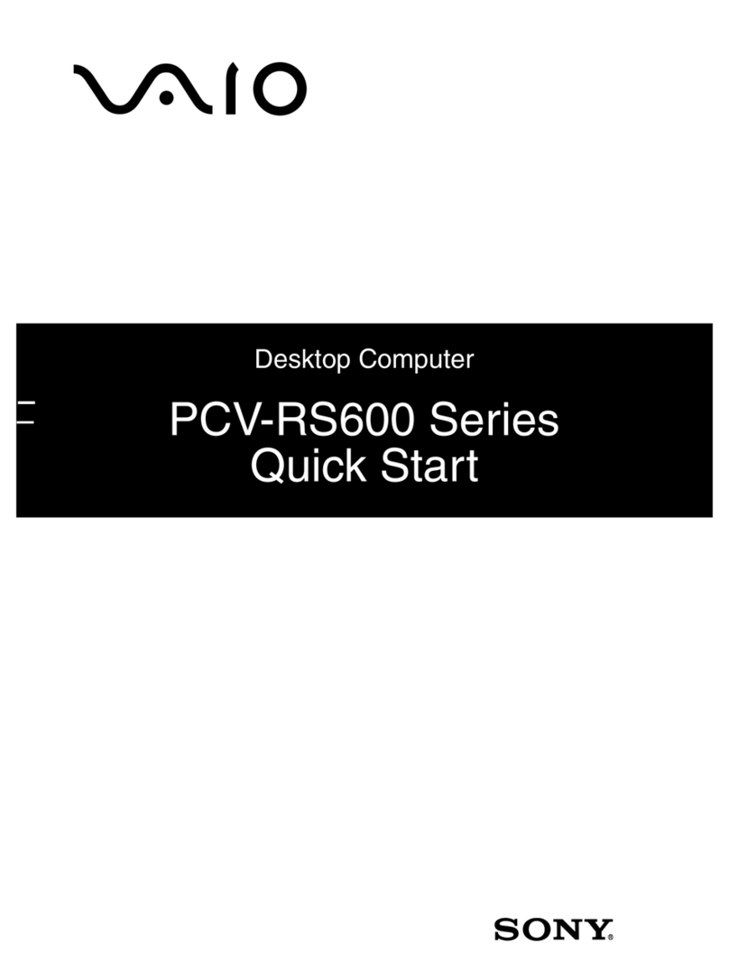 Sony PCV-RS600 Series User manual Sony PCV-RS600 Series User manual
