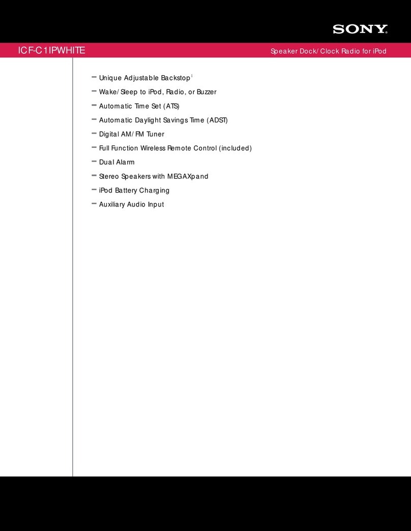 Sony ICF-C1iPWHITE Marketing Specifications