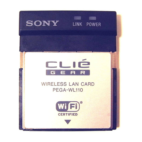 Sony Clie Gear PEGA-WL110 operating instructions