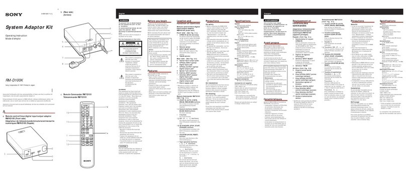 Sony RM-D100K User manual Sony RM-D100K User manual