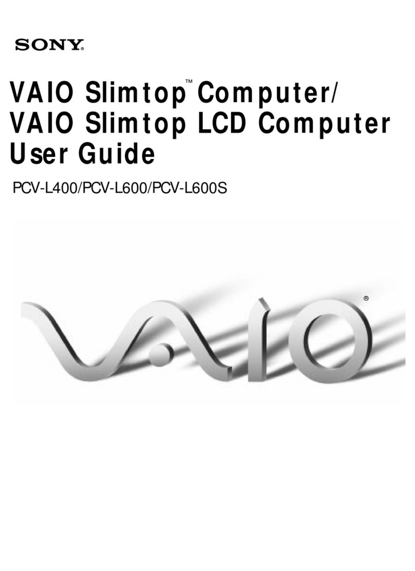 Sony PCV-L400 - Vaio Slimtop Computer user guide Sony PCV-L400 - Vaio Slimtop Computer user guide