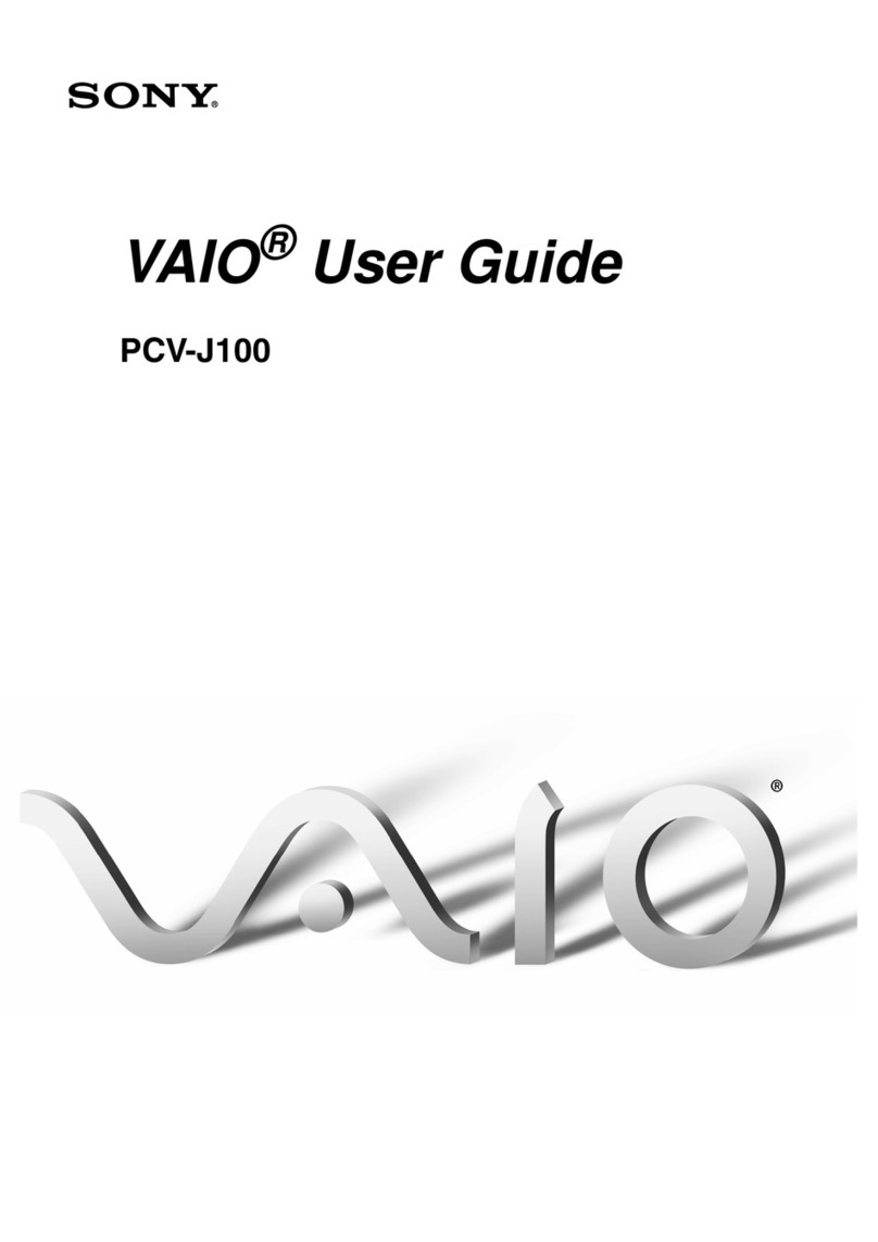 Sony PCV-J100 - Vaio Desktop Computer User manual