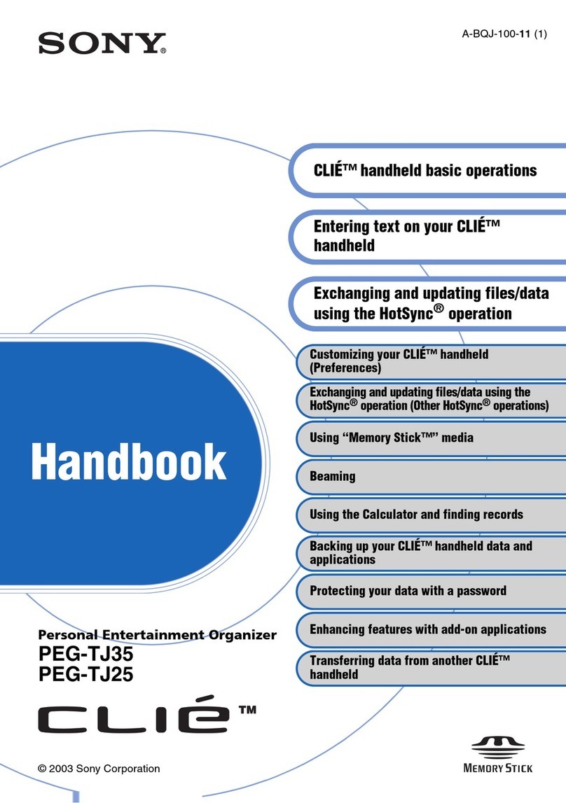 Sony PEG-TJ25 CLIE Handbook (primary manual) Handbook Sony PEG-TJ25 CLIE Handbook (primary manual) Handbook