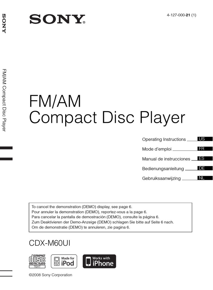 Sony CDXM60UI - Marine CD Receiver MP3/WMA/AAC... User manual Sony CDXM60UI - Marine CD Receiver MP3/WMA/AAC... User manual