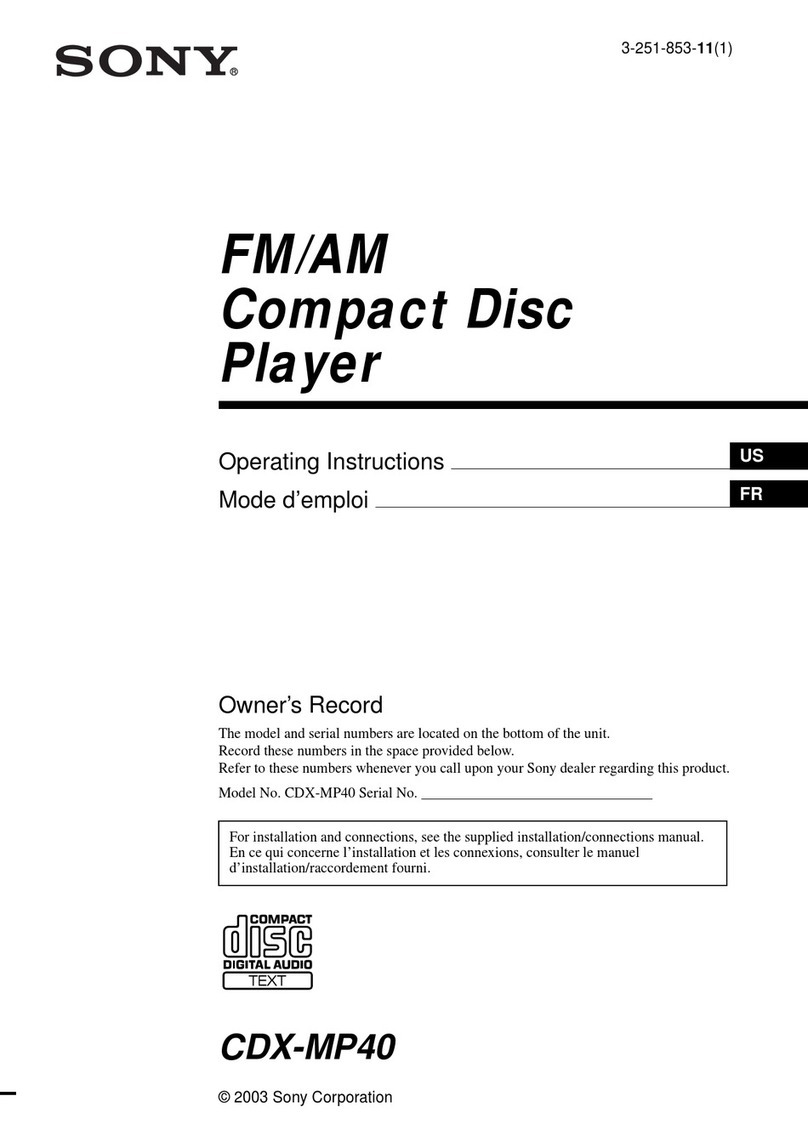 Sony CDX-MP40  (XT-XM1) operating instructions