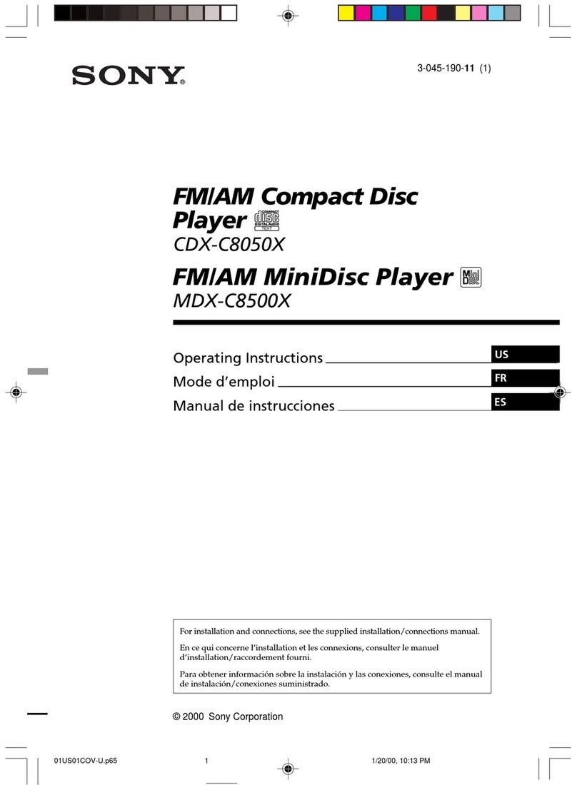 Sony CDX-C8050X - Fm/am Compact Disc Player User manual