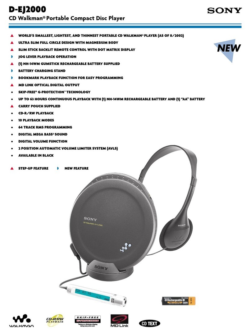 Sony CD Walkman D-EJ2000 User manual