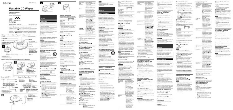 Sony Walkman D-EJ250 User manual