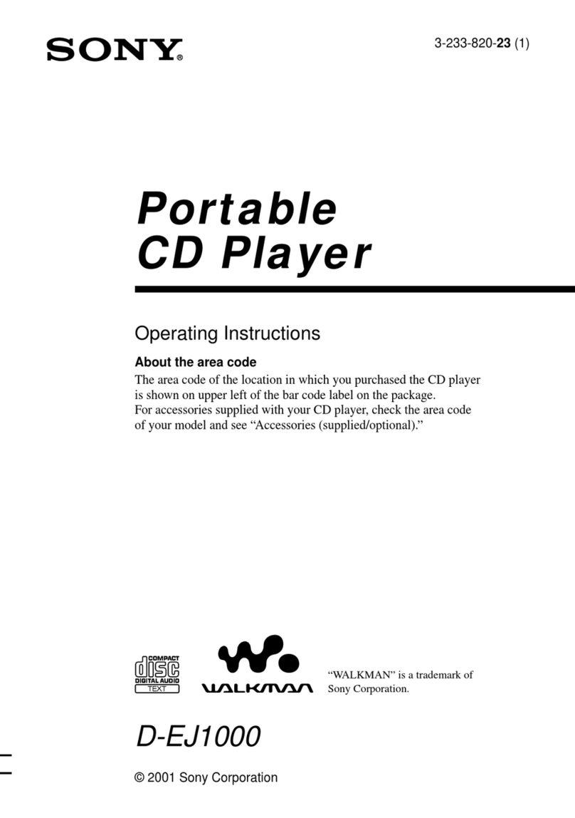 Sony D-EJ1000 - Portable Cd Player User manual