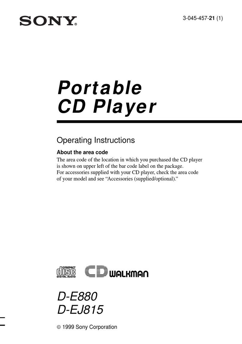 Sony CD Walkman D-E880 User manual