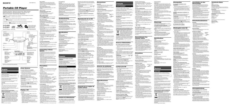 Sony Walkman D-EJ000 User manual