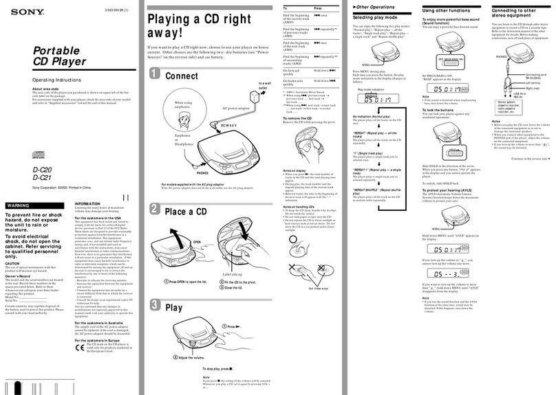 Sony D-C20 User manual