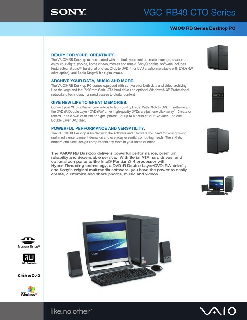 Sony VGC-RB49 Vaio User manual
