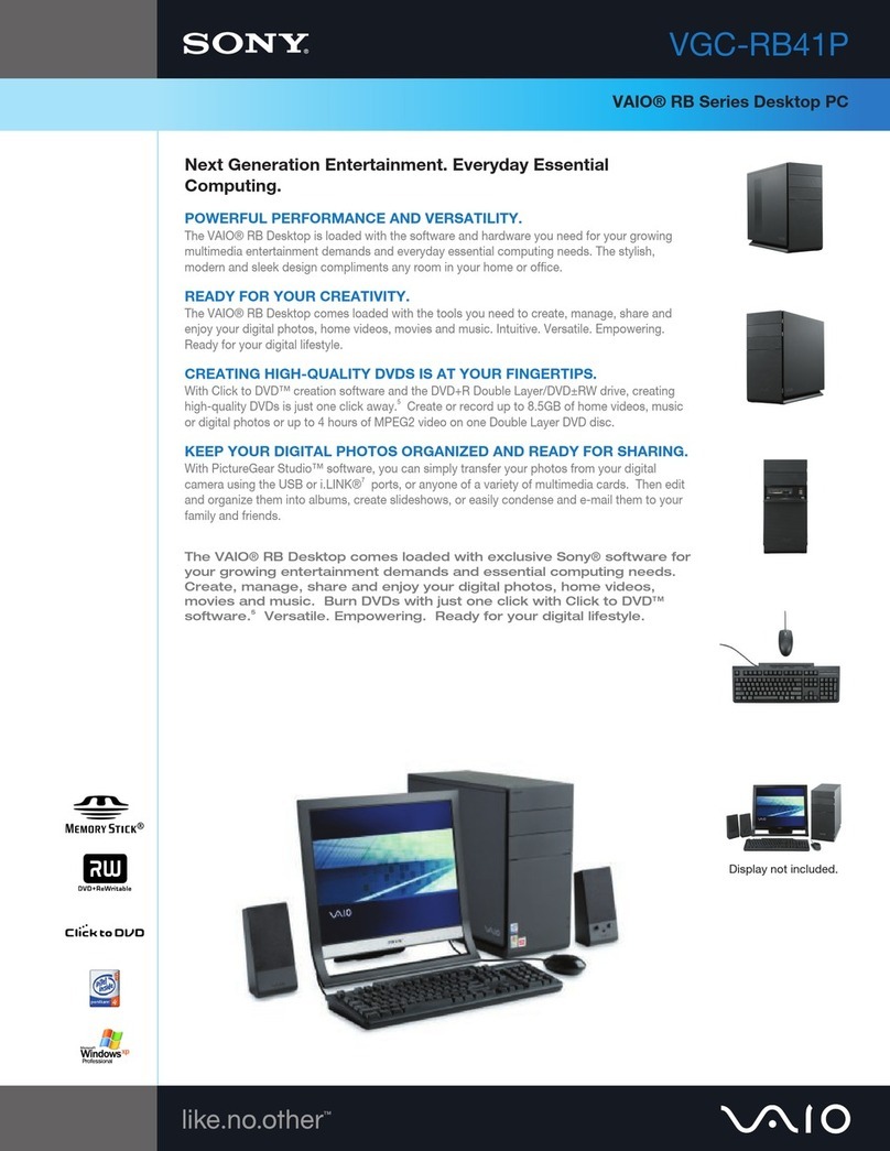 Sony VGC-RB41P Vaio User manual