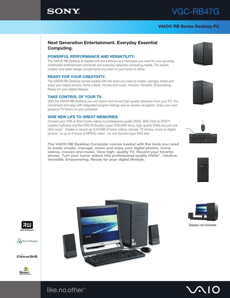 Sony VGC-RB47G Vaio User manual