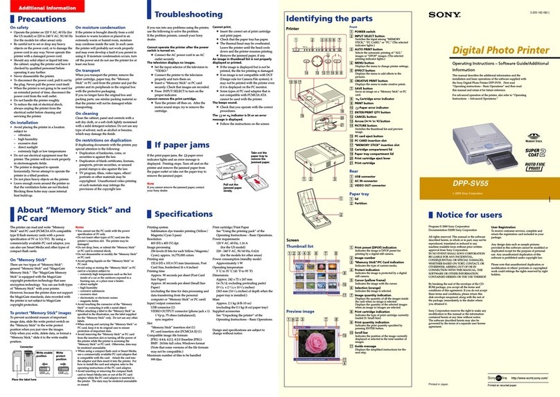 Sony DPP-SV55 operating instructions