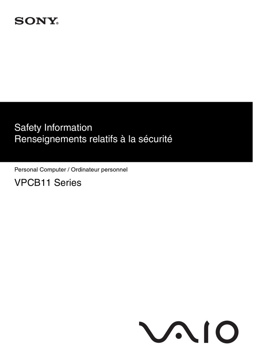Sony VAIO VPCB11 Series Safety information