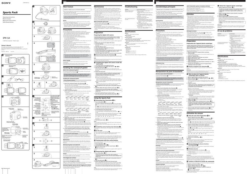 Sony Cyber-shot Sports Pack SPK-SA User manual