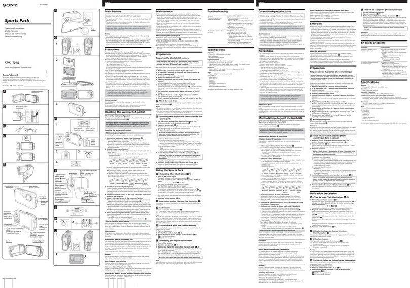 Sony Cyber-shot Sports Pack SPK-THA operating instructions