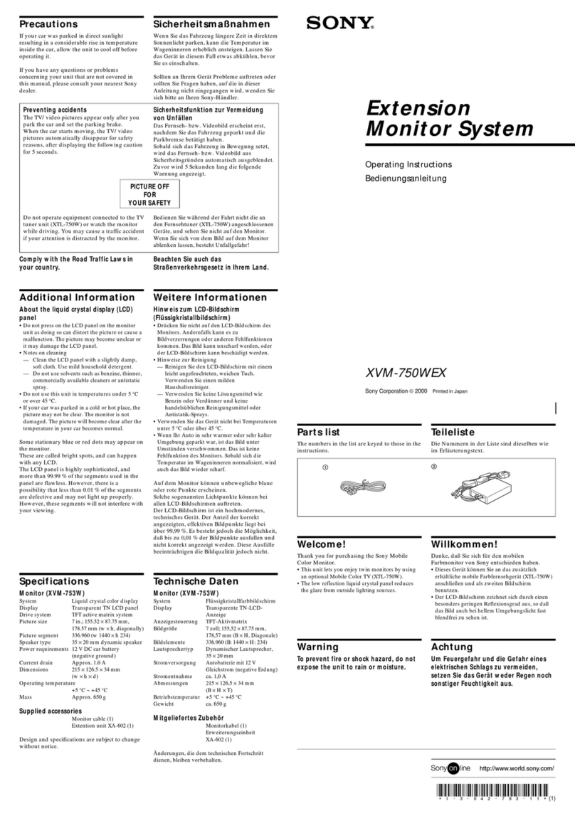 Sony XVM-750WEX User manual
