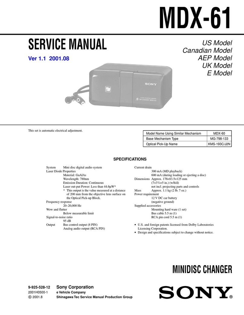 Sony MDX-61 User manual