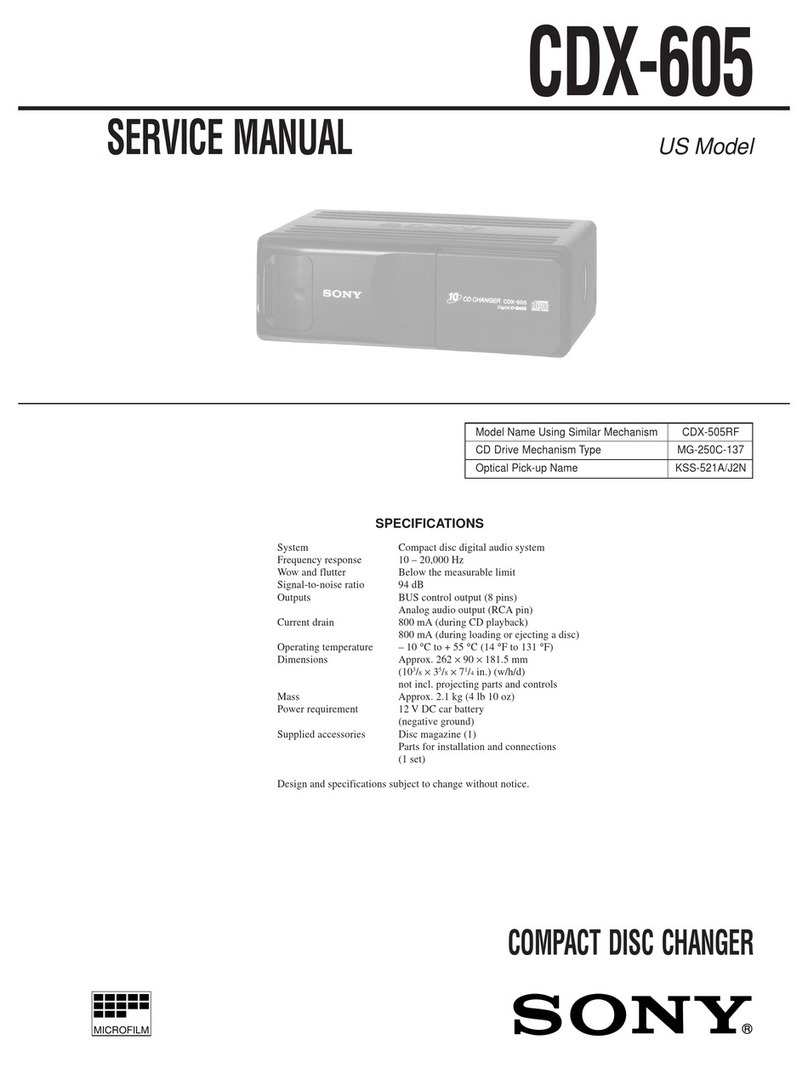 Sony CDX-605 - Compact Disc Changer User manual