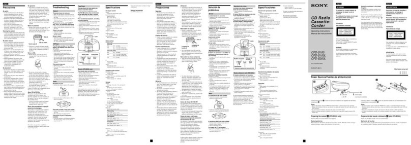 Sony CFD-S100 User manual Sony CFD-S100 User manual