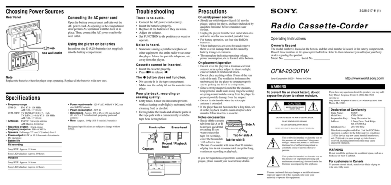 Sony CFM-20 User manual
