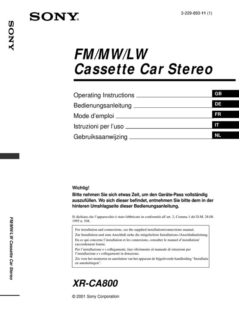Sony XR-CA800 operating instructions