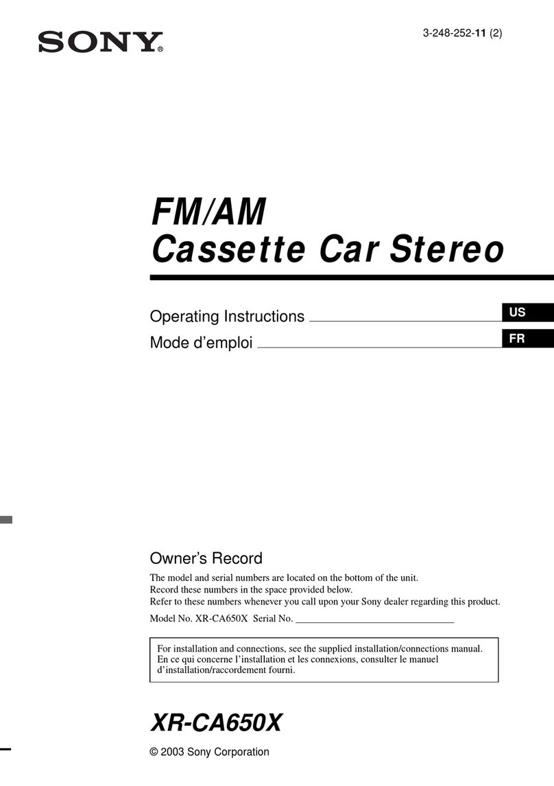 Sony XR-CA650X - Fm-am Cassette Car Stereo operating instructions