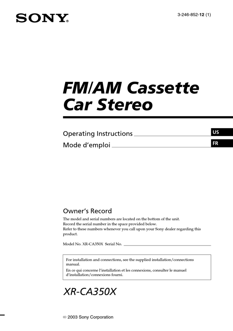 Sony XR-CA350X Marketing s & diagrams operating instructions