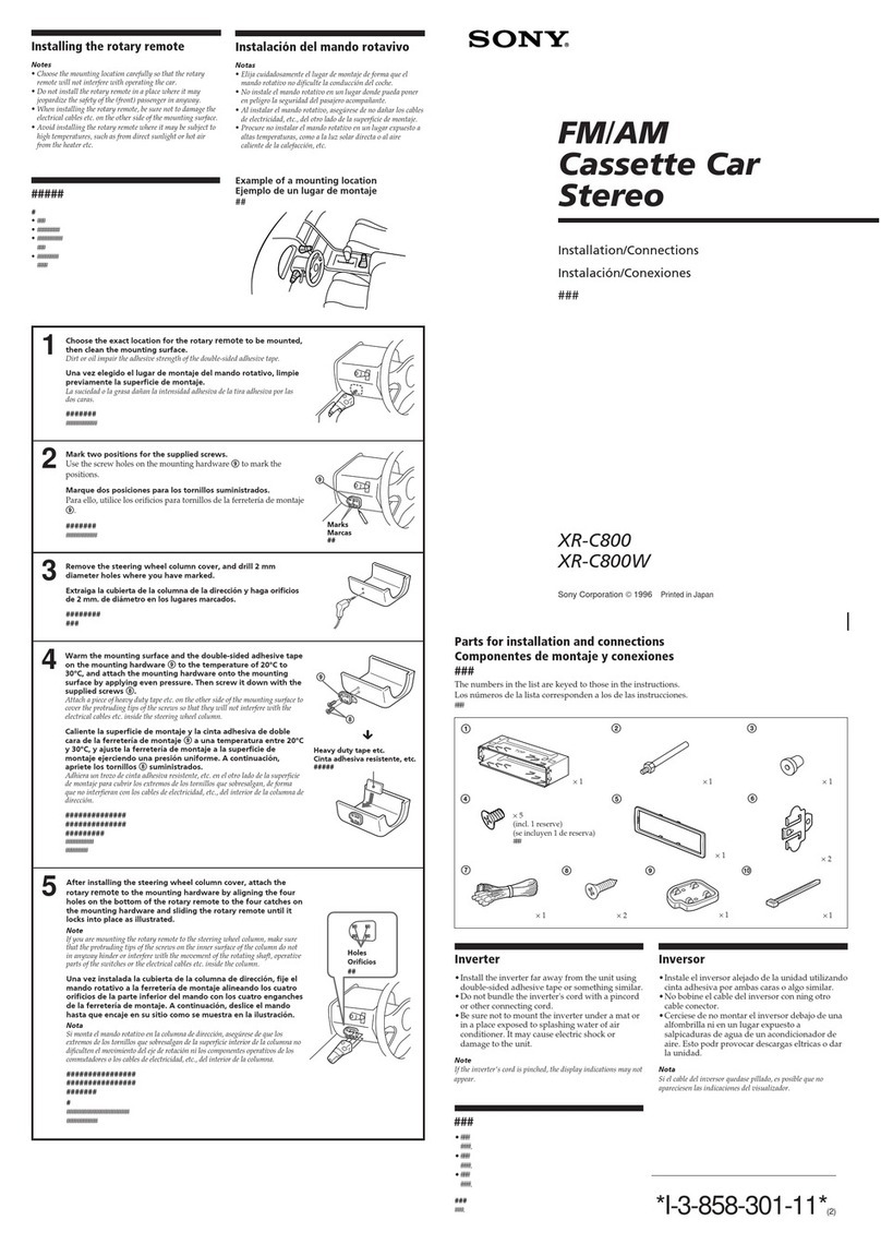Sony XR-C800 Installation/connections