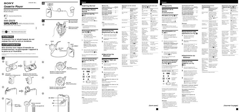 Sony Walkman WM-EX678 User manual