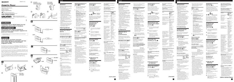 Sony Walkman WM-EX660 operating instructions