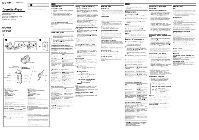 Sony Walkman WM-EX505 User manual