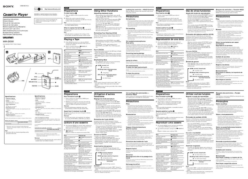 Sony Walkman WM-EX500 User manual