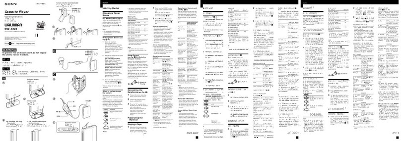Sony Walkman WM-EX20 User manual