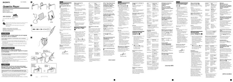 Sony Walkman WM-EX2000 operating instructions