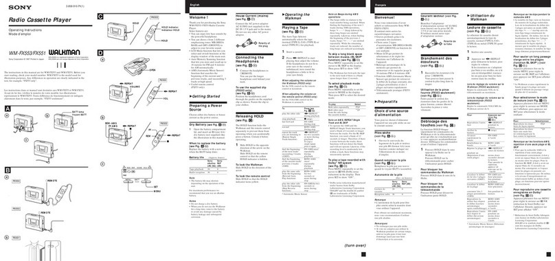 Sony Walkman WM-FX553 User manual