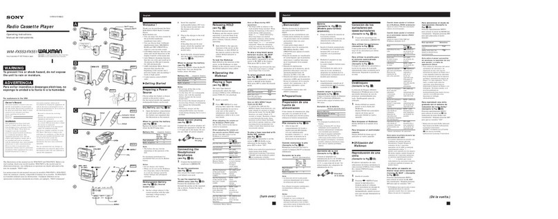 Sony Walkman WM-FX551 Operating instructions manual