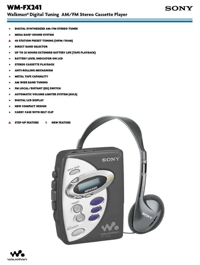 Sony Walkman WM-FX241 Specifications