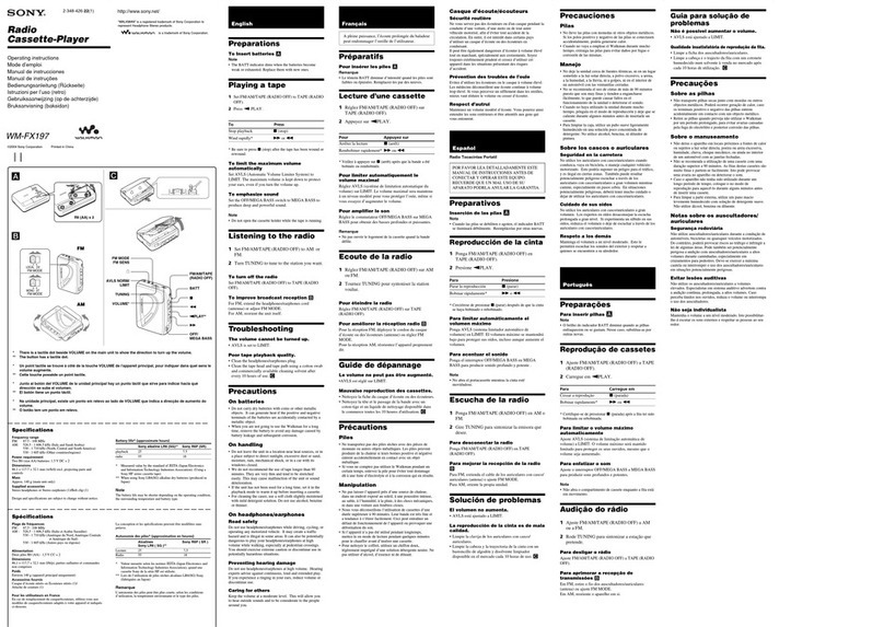 Sony Walkman WM-FX197 User manual