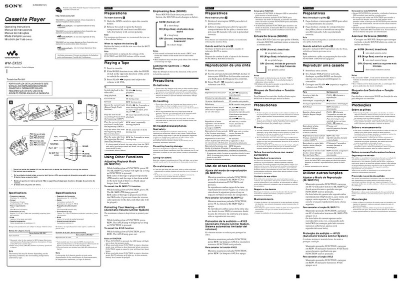Sony Walkman WM-EX525 User manual