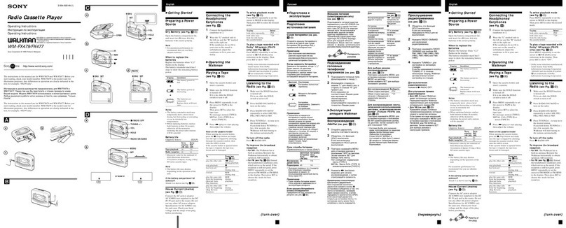 Sony Walkman WM-FX479 User manual Sony Walkman WM-FX479 User manual