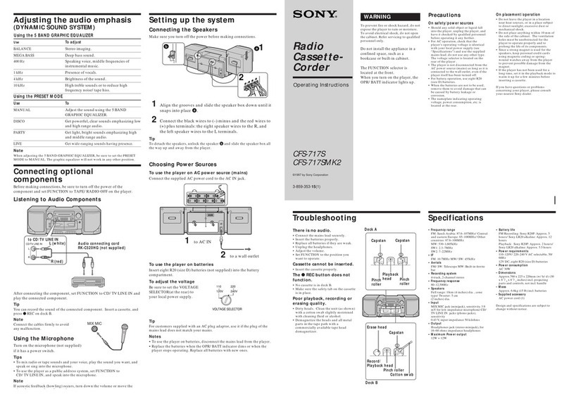 Sony CFS-717S operating instructions